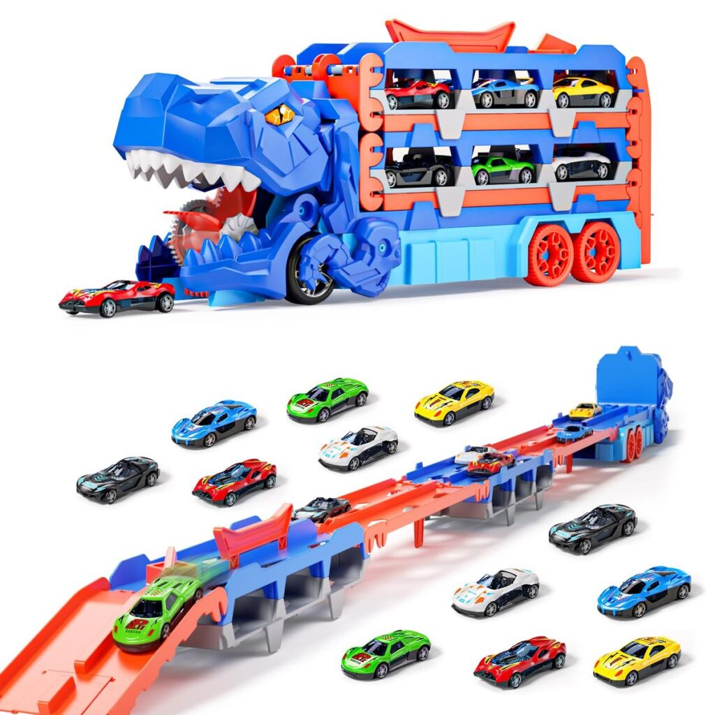 2 in 1 Foldable Dinosaur Transport Truck