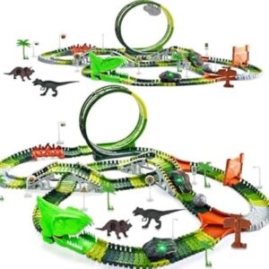 Dinosaur Electric Flexible Rail Track Toy 142 Piece Set