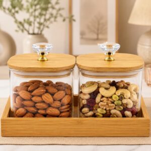 King Kitchen Bamboo Food Container & Dispenser - Set of 2