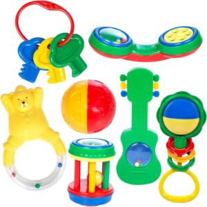 11-Piece Baby Rattle & Teether Gift Set with Big Sipper