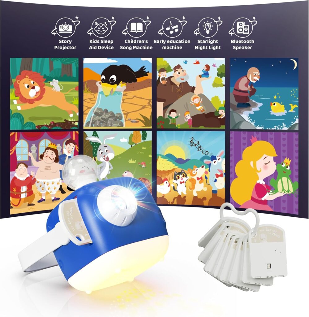 Bluetooth Storybook Projector & Nightlight for Kids - Blue