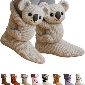 3D Knitted Animal Winter Socks