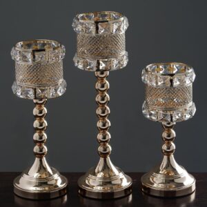 Crystal-Look Acrylic Candle Holder Set