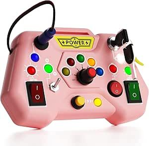 Montessori Busy Board Switch LED Light Game - Pink
