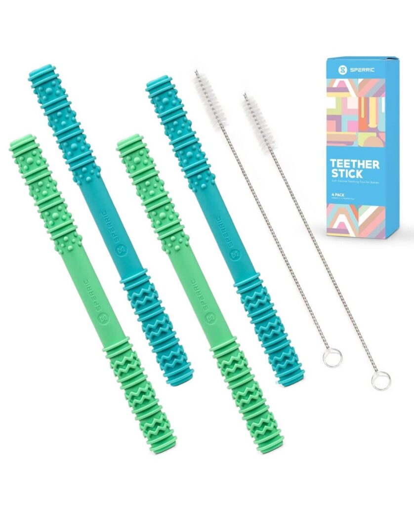 Silicone Tube Teething for Toddlers  Set of 3