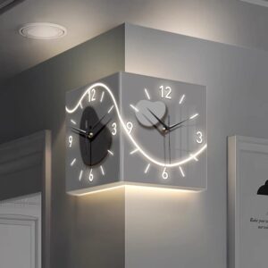 Double-Sided Corner Wall Clock