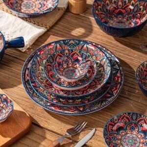 9-Piece Bohemian Ceramic Plate Collection