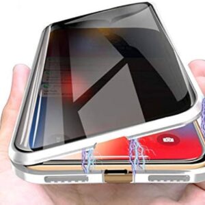 360° Magnetic Case with Double-Sided Tempered Glass - iPhone 11 / Silver