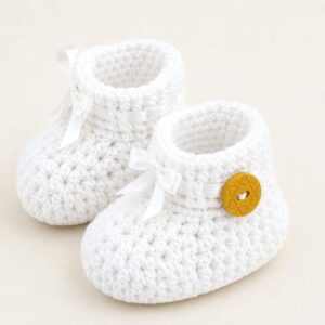 Baby Woolen Shoes Set of 2 - 0-1 Year / White