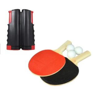 Portable Retractable Table Tennis Set - Black