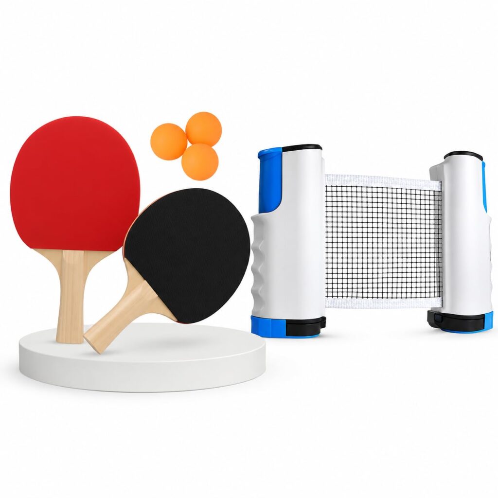 Portable Retractable Table Tennis Set - White