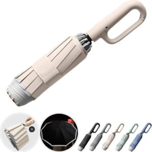 Ring buckle Umbrella  Sturdy Windproof  Travel Portable - Beige
