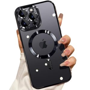 Anti-Drop Magnetic Bracket Case Cover for I Phone - Black/Tiffany / iPhone14Pro