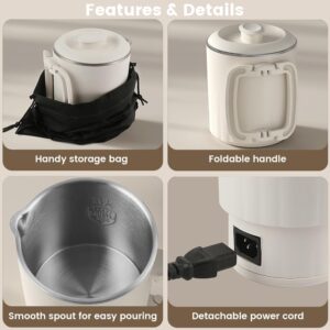 Foldable Electric Kettle Cooker Travel Water Boiler Portable Stainless Steel