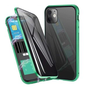 360° Magnetic Case with Double-Sided Tempered Glass - iPhone 11 / Green