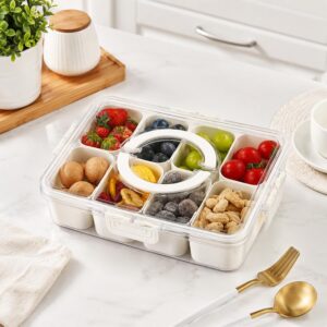 Multi-Section Transparent Snack Container with Lid
