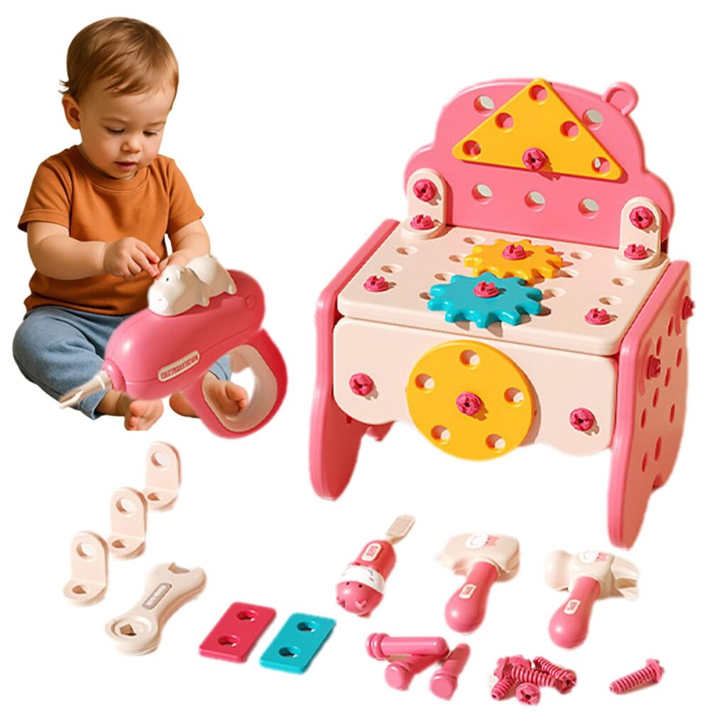 All-in-one Tool Hub DIY Montessori Tool Box Set – pink