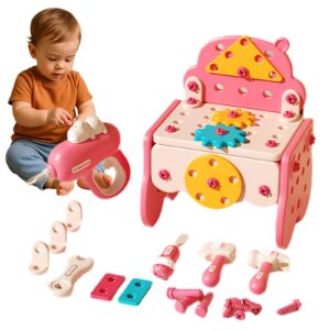 All-in-one Tool Hub DIY Montessori Tool Box Set – pink