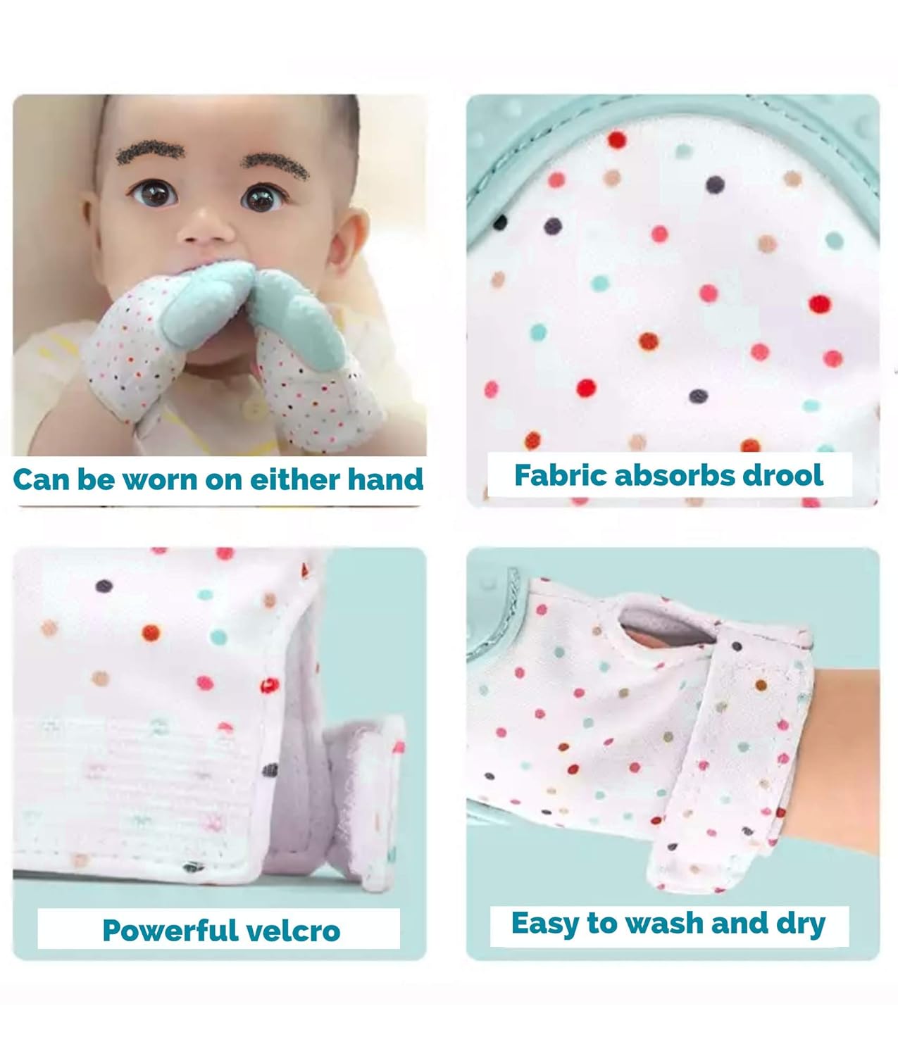 Baby Soft Teether Glove - Set of 2 - Blue