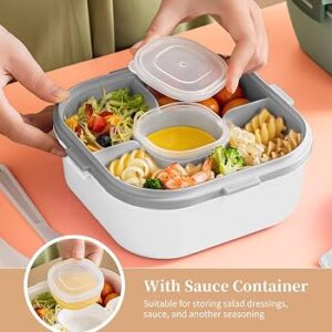 Double-Layer Fruit & Salad Container with Lid and Fork (Set of 4)
