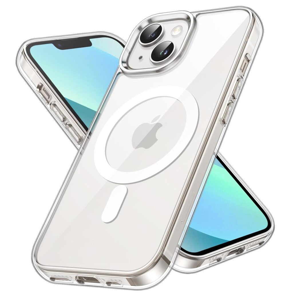 360° Magnetic Case with Double-Sided Tempered Glass - iPhone 13 / Silver