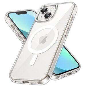 360° Magnetic Case with Double-Sided Tempered Glass - iPhone 13 / Silver