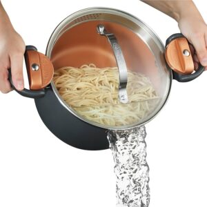 Non-Stick Cooking Pot with Strainer Lid