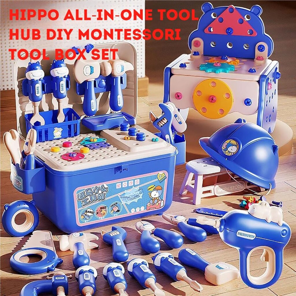 All-in-one Tool Hub DIY Montessori Tool Box Set - blue
