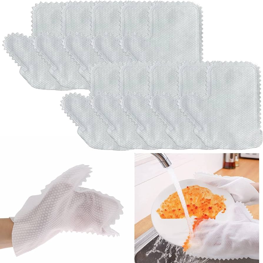 Microfiber Fish Scale Cleaning Duster Gloves - Set of 10 Pair