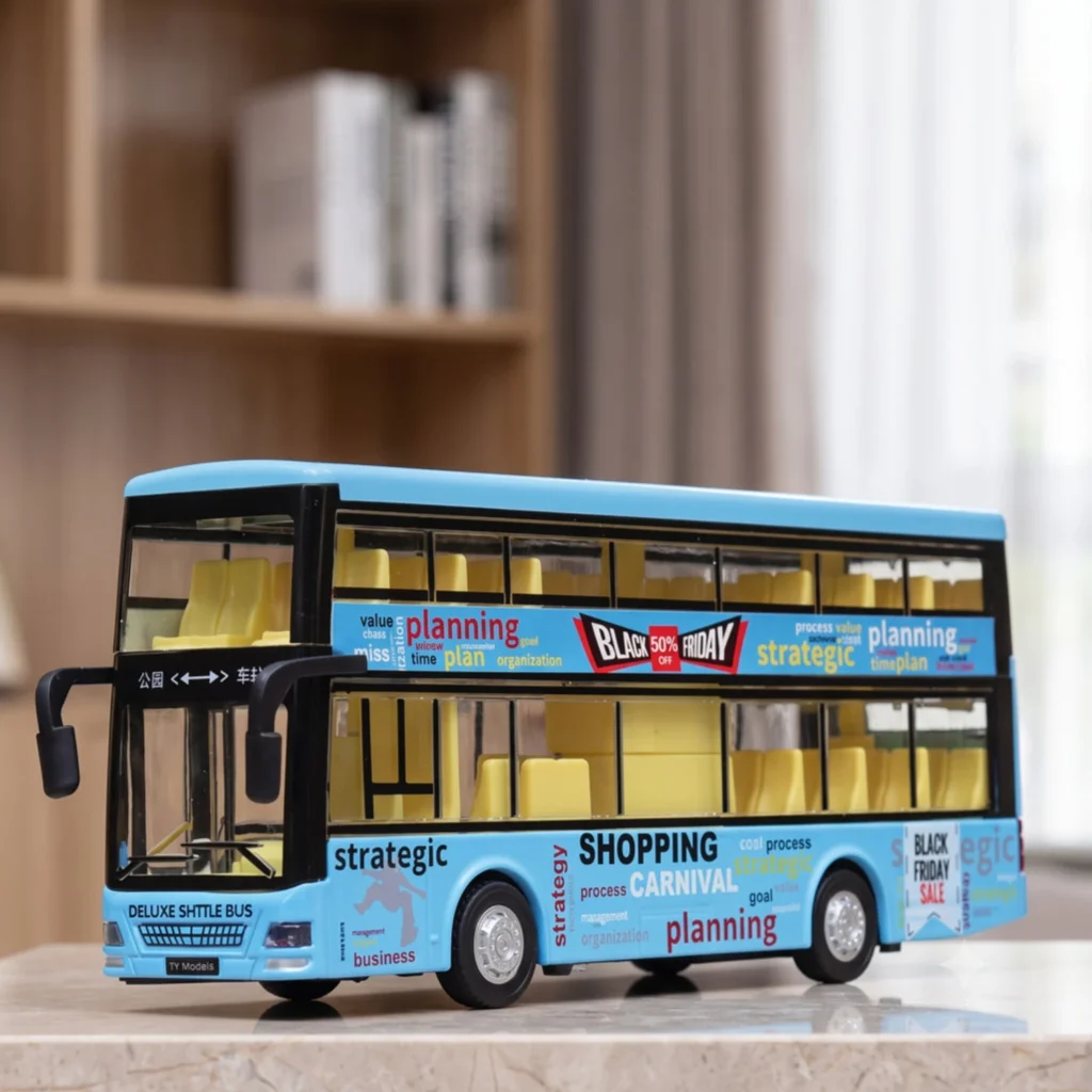 Push Back Bus with Light and Music - Blue