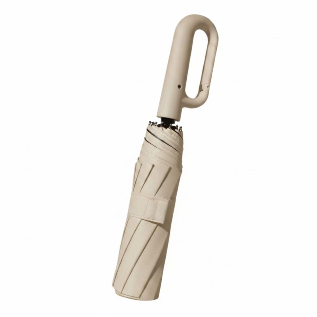 Compact Windproof Ring Buckle Umbrella - Beige