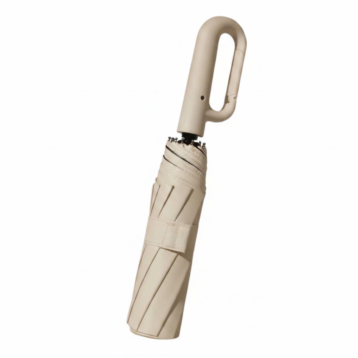 Compact Windproof Ring Buckle Umbrella - Beige