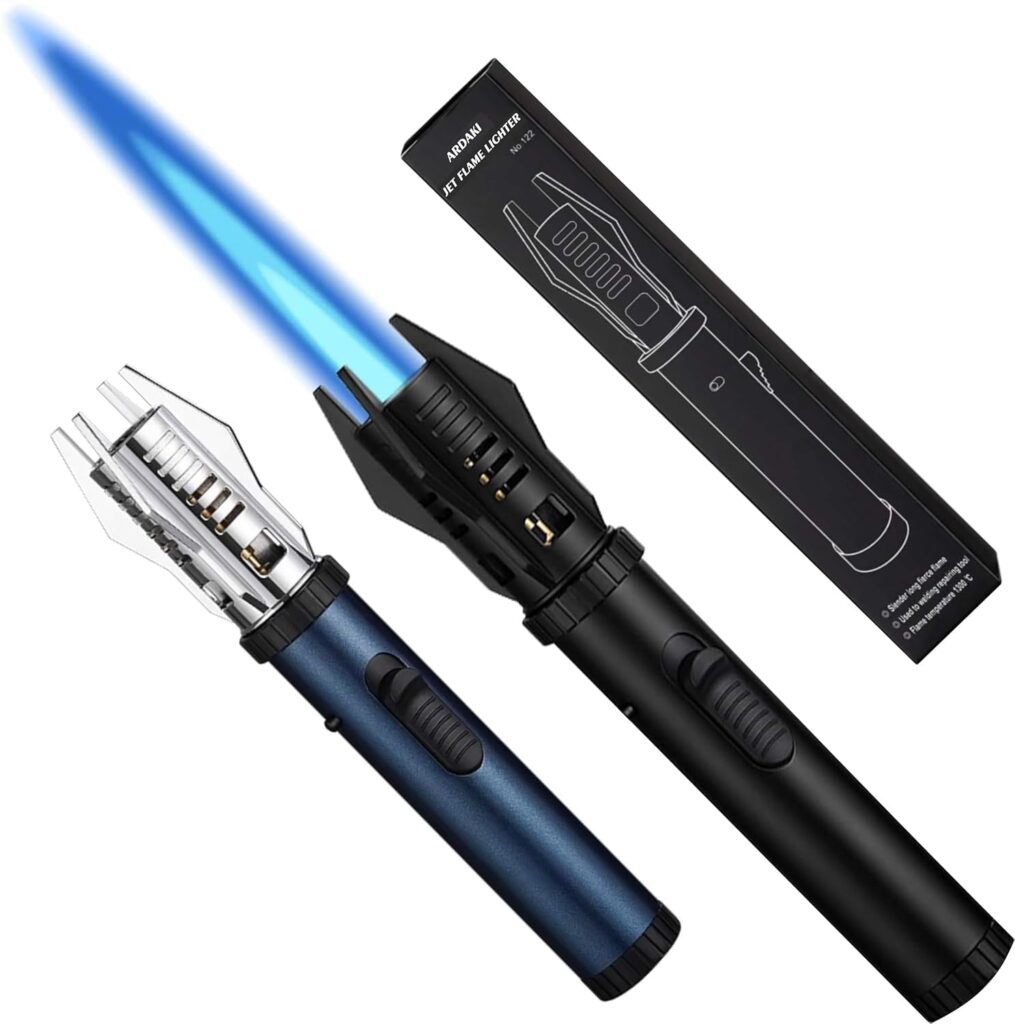 Safety Locked Mini Durable Metal Torch Lighter - Black