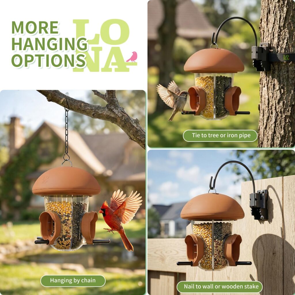 Triple Chamber Hanging Bird Feeder